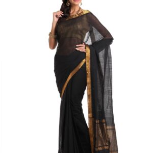 Fabindia Black Mangalagiri Saree