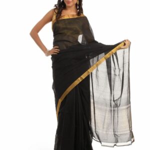 Fabindia Black Mangalagiri Saree