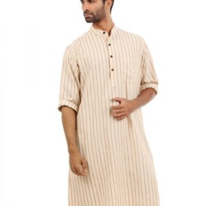 Fabindia Men Beige Kurta