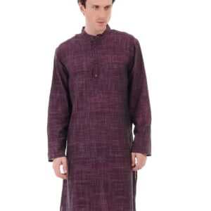 Fabindia Men Striped Purple Khadi Kurta