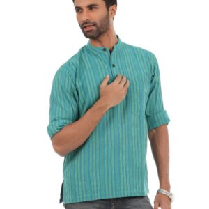 Fabindia Men Teal Kurta