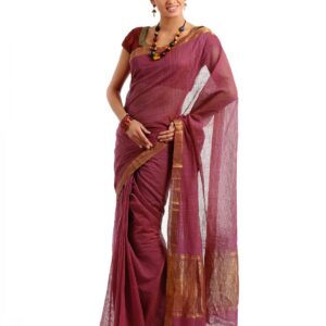 Fabindia Pink Mangalagiri Saree