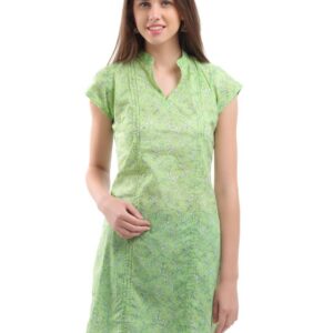 Fabindia Women Green Printed Kurta