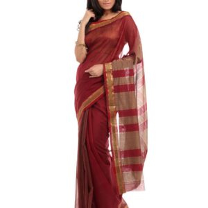 Fabindia Maroon Maheshwari Zari Saree