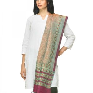 Fabindia Women Pink Tussar Dupatta