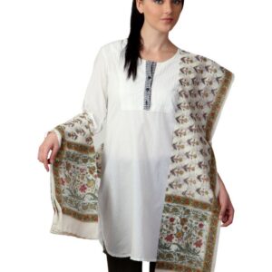 Fabindia Women Printed Cream Dupatta