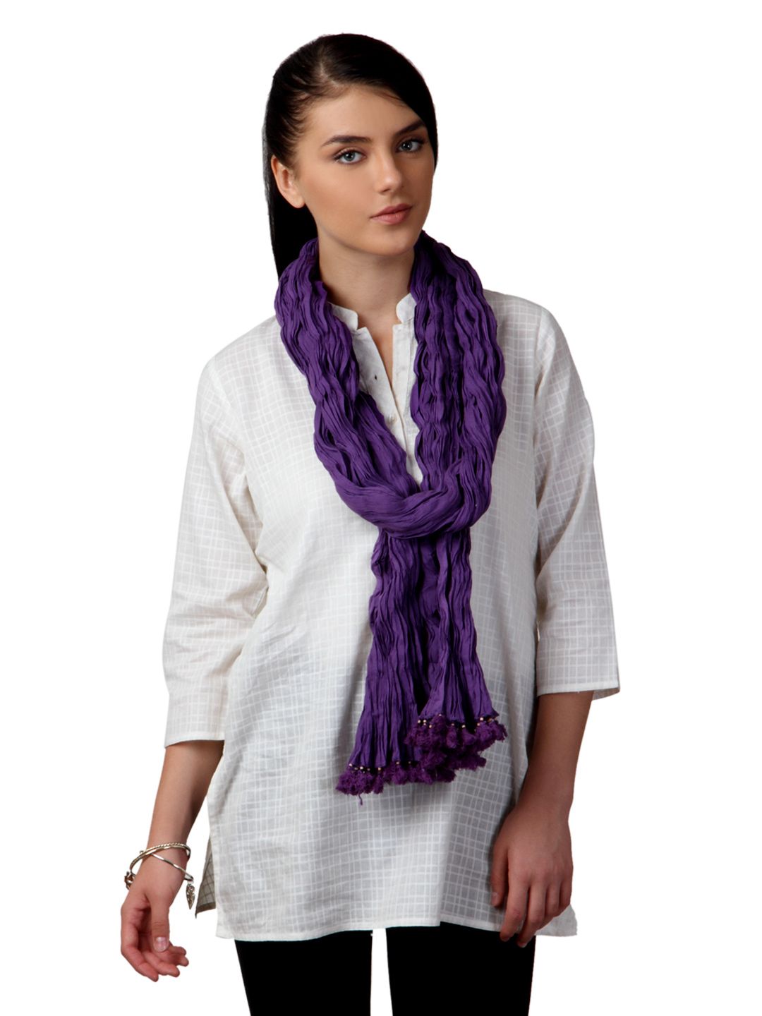 Fabindia Women Purple Dupatta