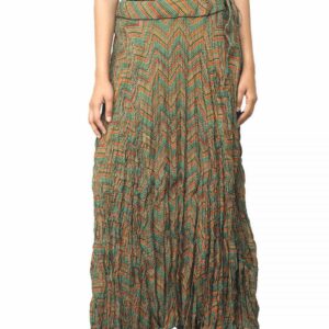 Fabindia Women Red Ghera Crinkle Skirt
