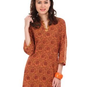 Fabindia Women Orange Kurti
