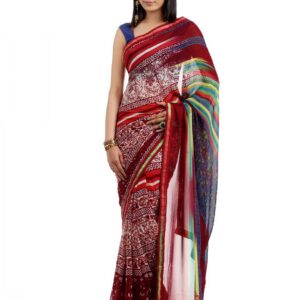 FNF Multi Coloured Printed Sari