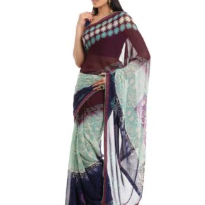FNF Multi Coloured Printed Sari