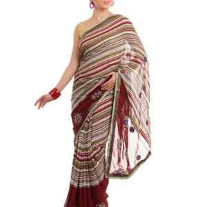 FNF Multi Coloured Printed Sari