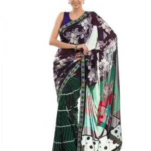 FNF Purple Printed Sari