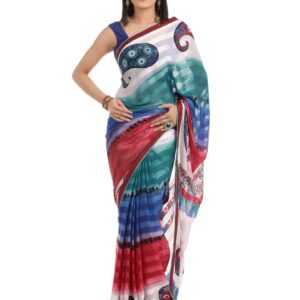 FNF Multi Coloured Printed Sari