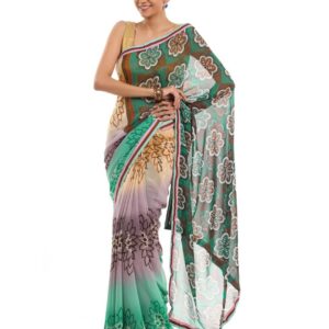 FNF Multi Coloured Printed Sari