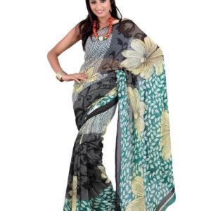FNF Printed Black Sari