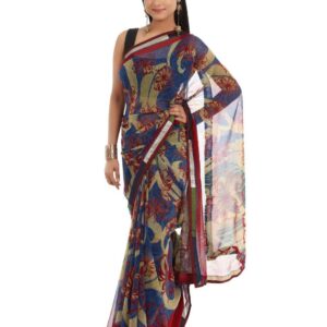 FNF Multi Coloured Printed Sari