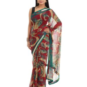 FNF Multi Coloured Printed Sari
