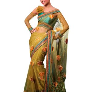 FNF Olive Green Sari
