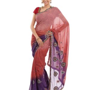 FNF Orange & Purple Sari