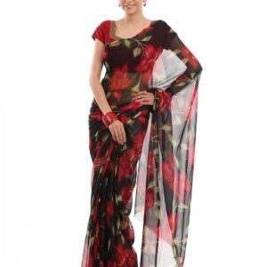 FNF Printed Black Sari