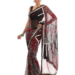 FNF Printed Black Sari