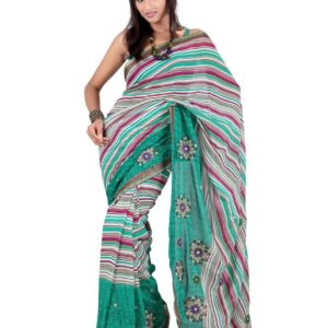FNF Blue Printed Sari