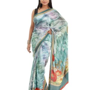 FNF Blue Printed Sari