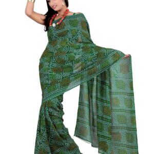FNF Printed Green Sari