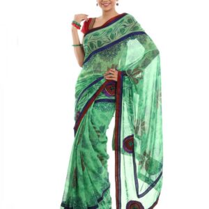 FNF Printed Green Sari