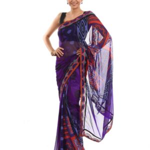 FNF Printed Purple Sari