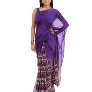 FNF Printed Purple Sari