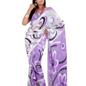 FNF Printed Purple Sari