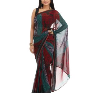 FNF Multi Coloured Printed Sari