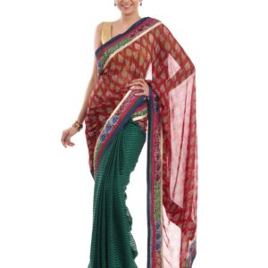 FNF Printed Red Sari
