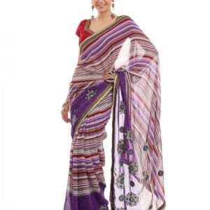 FNF Purple Printed Sari
