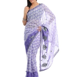 FNF Purple Printed Sari