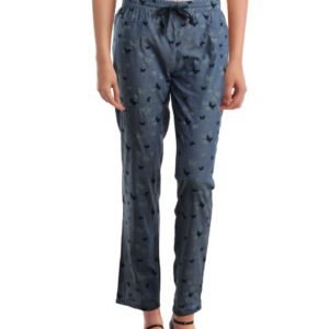 Femella Women Printed Blue Lounge Pants