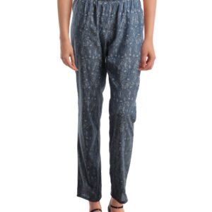 Femella Women Printed Blue Lounge Pants