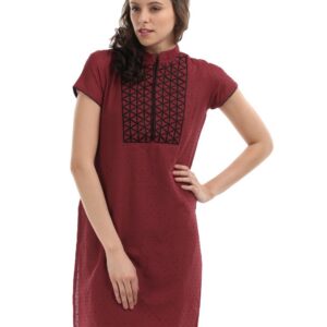 Folklore Women Maroon Kurta