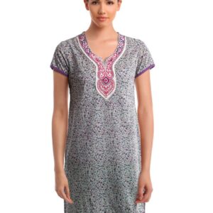 Folklore Women Printed Purple & Blue Kurta