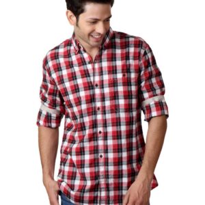 French Connection Men Red Check Shirt