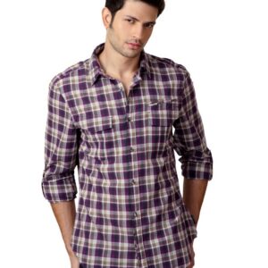 French Connection Men Purple & Brown Shirt