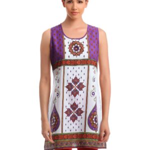 Global Desi Women Purple & White Kurta