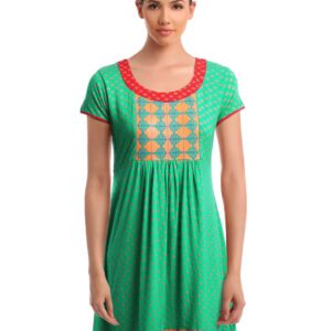 Global Desi Women Printed Green Tunic
