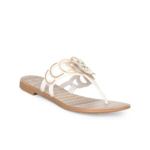 Grendha Women White & Brown Flats