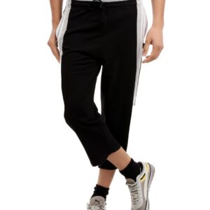 Hanes Men Black Athletic 3/4th Pants