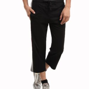 Hanes Men Black Panelled 3/4th Pants