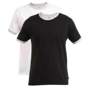 Hanes Men Pack of 2 Half Contrast Piping Ringer T-shirts