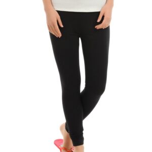 Hanes Women Black ComfortSoft Waistband Cotton Stretch Full Leggings